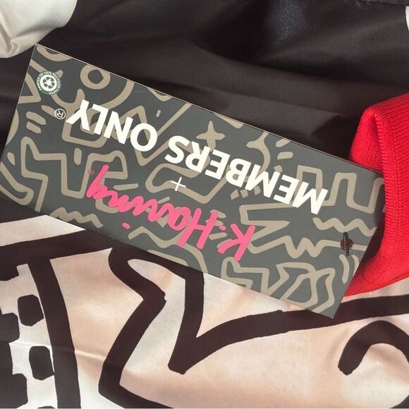 NWT Members Only Keith Haring Black, Red and White Bomber Jacket | M - Picture 9 of 9